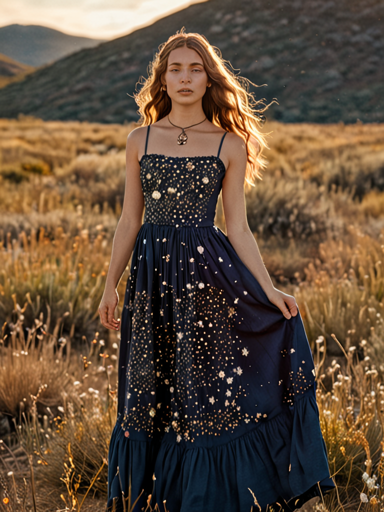 midnight indigo smocked sundress handwoven hemp dress