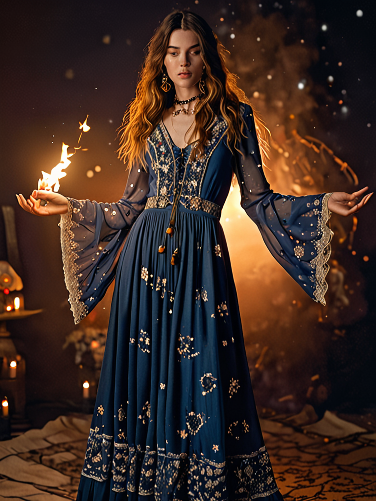 celestial blue embroidered tunic dress lace-trimmed cotton dress