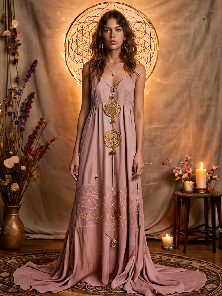 dusty rose mystic slip linen dress