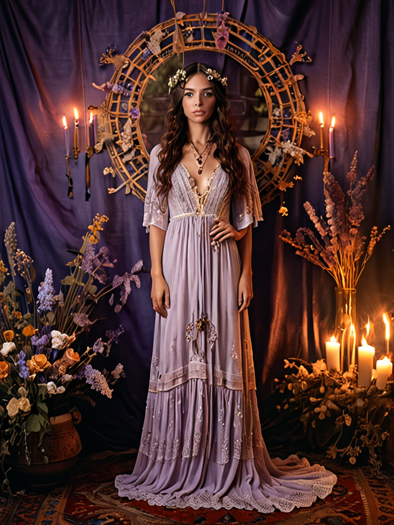lavender dusk boho maxi lace-trimmed cotton dress
