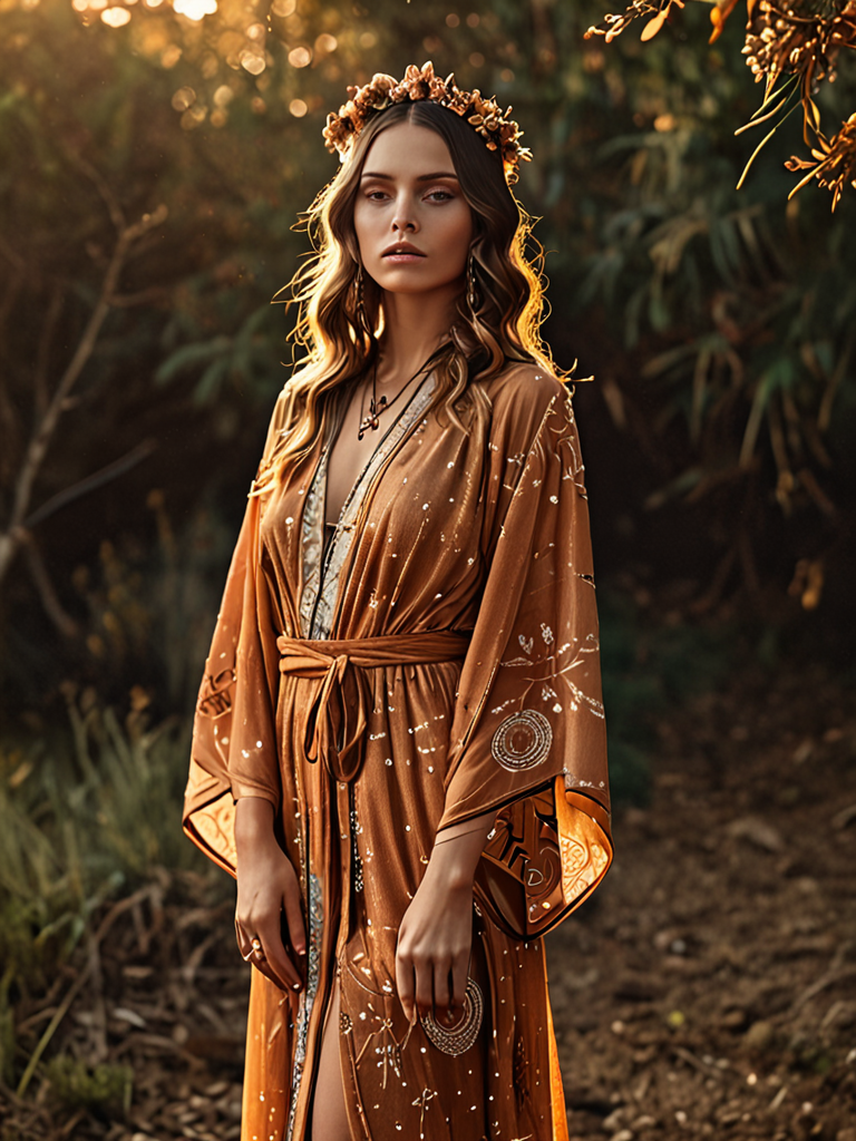 copper penny kimono wrap cotton gauze dress